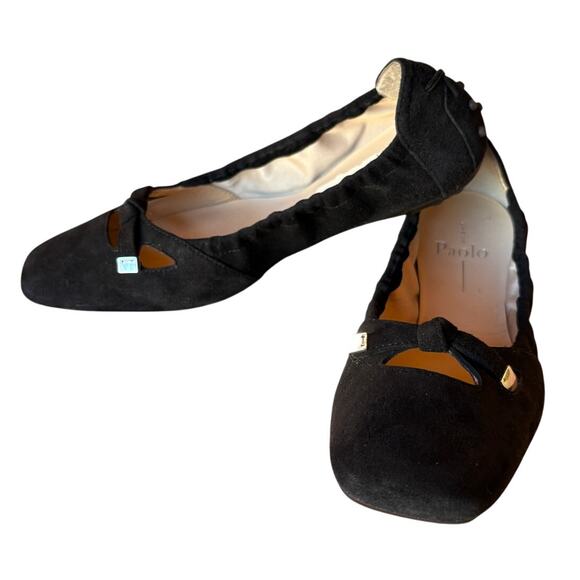 Linea Paolo Soft Square Toe Driving Shoe Style Suede Ballet Flats w Ties sz 9.5 - Picture 10 of 16